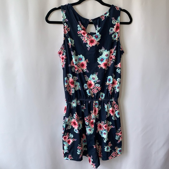 Yibock Womens Romper Navy with Floral Print Size S - Picture 3 of 3